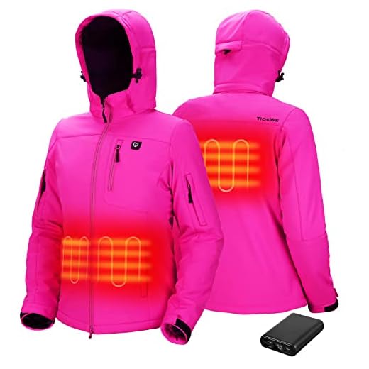 TIDEWE Heated Jacket for Women with Battery Pack, Hunting Coat (Pink, Size M)