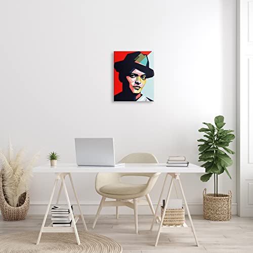 Stupell Industries Bruno Mars Modern Pop Portrait Abstract Geometric Pattern, Designed By Birch&Ink Canvas Wall Art, 16 X 20, Black #TOP2