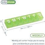 Ezy Dose Hebdomadaire7-Day) Organisateur de pilules, planificateur X-Grand, couleur mai Vary , Compartiments spacieux pour les pilules & Suppléments, Conception de boîtier durable, Lids faciles à ouvrir, Parfait pour la maison & Utilisation pour les voyages, sans BPA