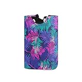 Plam Leaves - Cestas grandes para la ropa sucia de 52 L, plegable, bolsa de almacenamiento para ropa sucia con asas, cesta de lavado plegable para dormitorio, baño, armario