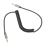 UNITEK 3.5mm Male to Male Coiled Stereo Audio Cable - 5 ft Stretched Length for Connecting Car Stereo to iPhone, iPad or Samsung, LG, HTC, Motorola, Sony Android Smart phones, tablets, Media Players