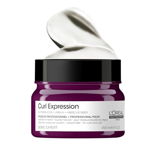 Image of L'Oreal Professionnel Paris Curl Expression Intense moisturizer Mask | Deeply hydrates & provides intense moisturization for natural lookingf curls | With Glycerin, Urea H & Hibiscus seed, 250ml