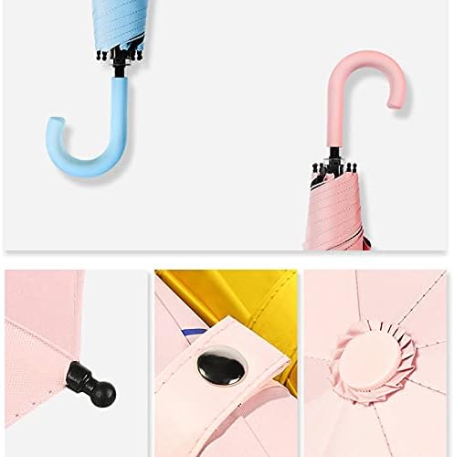 UV Protection Umbrella U-Shaped Handle Bag Mini Umbrella Anti uv paraguas Umbrella rain Windproof 3fold Portable Umbrellas for Women Children Umbrellas for rain (Farbe : Yellow)