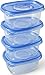 GladWare To Go Snack Food Storage Containers, Medium Rectangle Holds 24 Ounces of Food, 4 Count Set | Tupperware, Plastic Food Container, Meal Prep Container, Plastic Containers with Lids