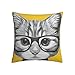 Poszewka na poduszkę hipsterski kot uroczy kotek poszewka na poduszkę dekoracja projekt poszewka na poduszkę wewnątrz poszewki na poduszki 45 x 45 cm dla dziewcząt, córki, najlepszego przyjaciela