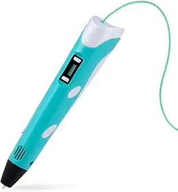 Caneta 3D Impressora com Display Digital, Ajuste de Temperatura e Velocidade, USB, 3 Filamentos PLA Coloridos – Brinquedo Criativo e Educativo – Presente para Crianças (Azul)
