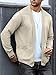 Arcciit Men's Shawl Collar Long Sleeve Cardigan Knit Open Front with Pockets Khaki
