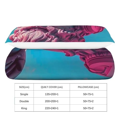 Housse de couette single fille microfibre 135x200cm zip invisible