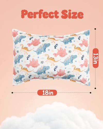 Image of ALVABABY Toddler Pillowcase Polyester Bean Velvet Soft Warm Fit 13 inchx 18 inch or 12 inchx16 inch Kids Pillow Cover Envelope 2 Pack for Girl Boy Travel
