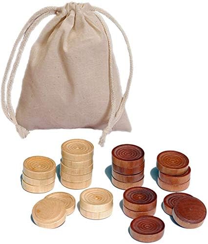WE Games Wood Checkers with Stackable Ridge - Dark Brown/Natural