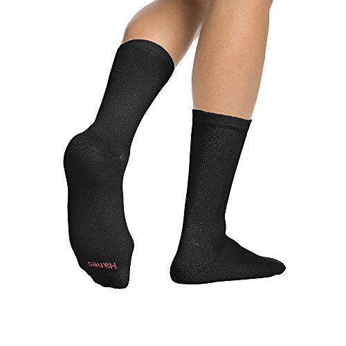 Hanes Classics Men's Crew Socks, 10-Pack Black L