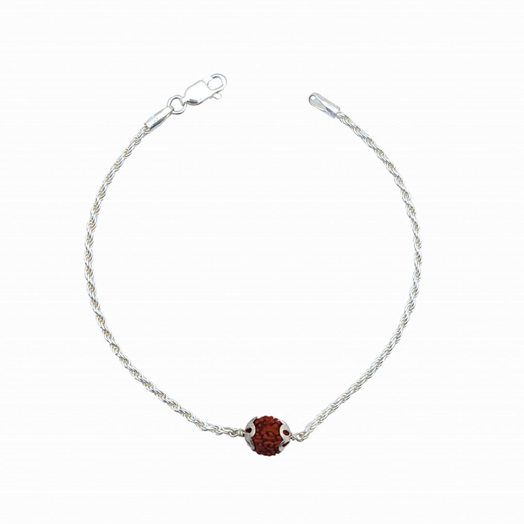 Flaunt Basket - Original Sterling Silver Rudraksha Raksha Kavach Bracelet With 5 mukhi crafted in rope chain design (B0CC2YZDZR) Amazon Price History, Amazon Price Tracker
