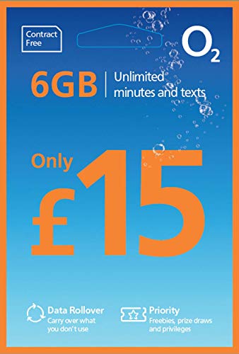 O2 Pay As You go sim card, BIG BUNDLE 15 tariff - sims can be used with any O2 tariff