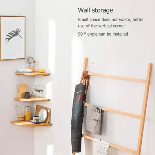 Estantería de esquina flotante de madera: almacenamiento y decoración de pared en baño 6