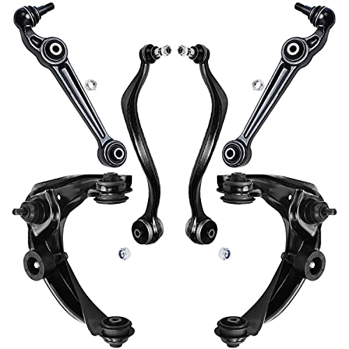 Image of Detroit Axle - 6pc Front End Control Arms for Ford Fusion Lincoln Zephyr Mercury Milan Mazda 6, 4 Lower Rearward & Forward Control Arm w /Ball Joints 2 Upper Control Arms w /Ball Joints Replacement