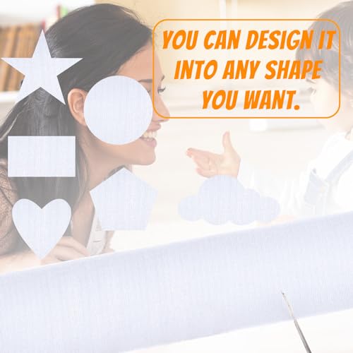 Image of Hook and Loop Tape 16.4 Ft x 4 in Heavy Duty Hook Loop Adhesive Strip with 10 Pairs of Circle Dots for Picture Hanging Strips Fastener (White)