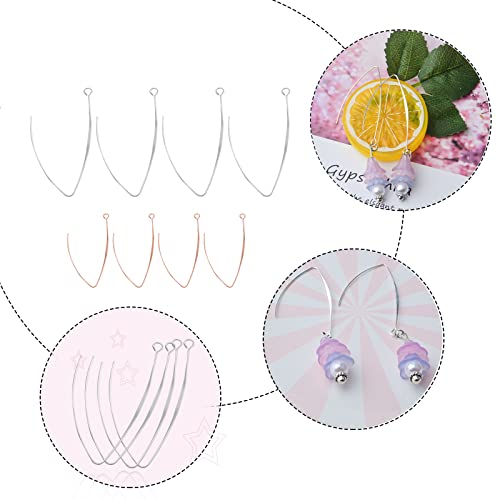 30Pcs 3 Colors Hypoallergenic Long V Shape Earring Hooks Brass Ear Wire Connectors With 30Pcs Silicone Clear Bullet Earring Backs For Women Girls Diy Earrings Design Jewelry Making #TOP4