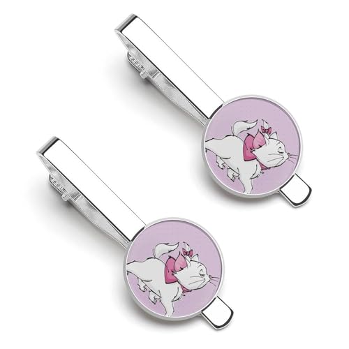 猫柄 マリーちゃん ネクタイピン 2枚セット メンズ ネクタイクリップ タイタック おしゃれ アクセサリー お洒落 ビジネス 紳士 スーツ用 日常仕事 冠婚葬祭 入学式 二次会 記念日 父の日 プレゼント