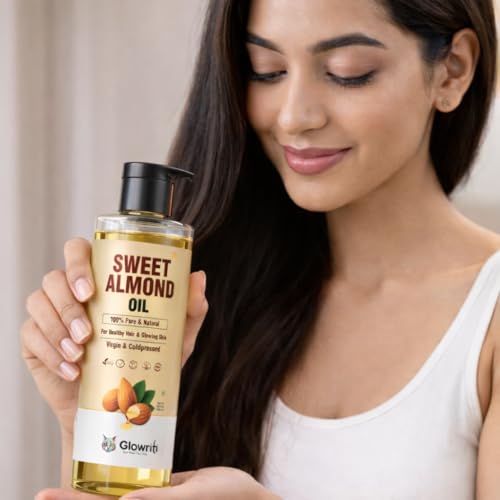 Image of Organic Sweet Almond Oil 100% Pure & Natural Cold Pressed Carrier Oil For DIY Beauty - Unscented, Hexane Free Liquid Moisturizer