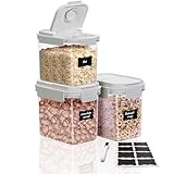 NBILIC Cereal Storage Containers, Flip Top, BPA-Free Plastic, Reusable, Pantry Organizers, Food Portion Containers (SX 3Sets), NB-H240325