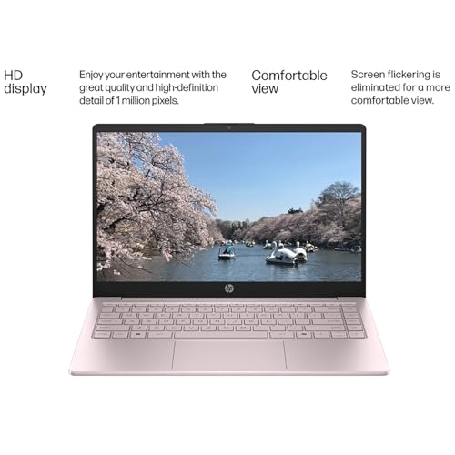 Image of HP 14 inch Portable Laptop Computer with Intel N150, Microsoft Office 365 Included, 4GB RAM, 128GB Storage, 500GB External HDD, Student Everyday Use, All-Day Battery Life & Fast Charging, Windows 11 Home