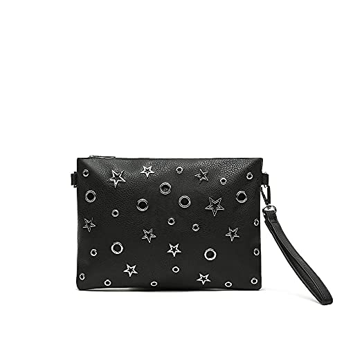 MISAKO Iolica bolso bandolera de fiesta con detalles metálicos ED. Mujer - Iolica Negro 19 X 26 X 2 cm
