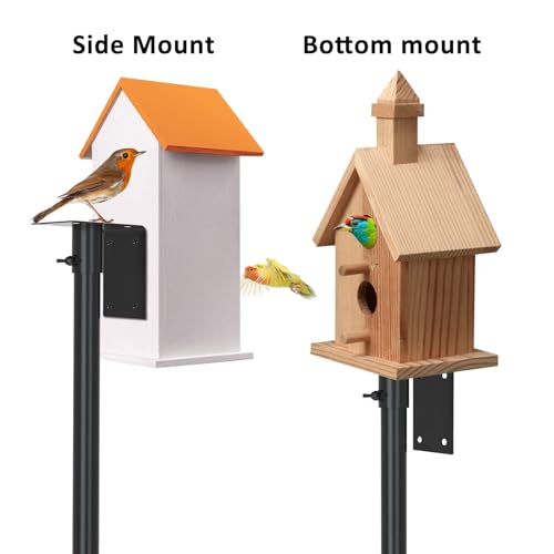ERYTLLY Bird House Pole Mount Kit 80 Inch - Adjustable Hummingbird Bird Feeder Post Support Rod Universal Stand Set with 5 Prongs for Outdoor, Yard, Garden Decor, Black