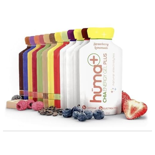 Huma Plus (Double Electrolytes) Chia Energy Gel, Variety Pack of 12 - Stomach Friendly, Real Food Energy Gels (8 Original and 4 Plus Gels)