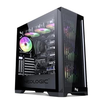 GABINETE GAMER NEOLOGIC TITAN, ATX, VIDRO TEMPERADO, COM 3 FANS RGB, PRETO - NLTITN