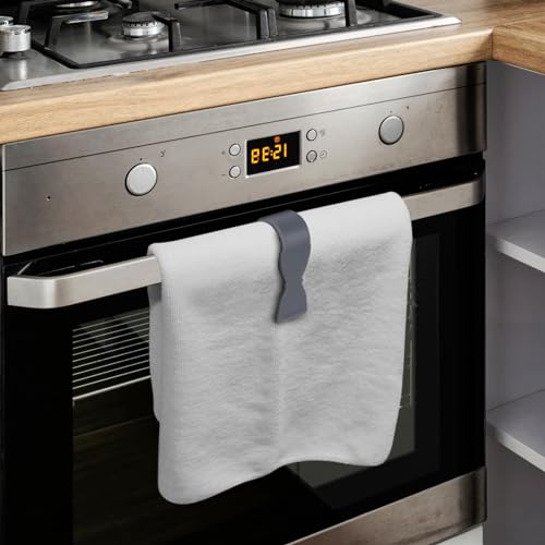 MAOUDA Towel Clips for Kitchen (4 Pack) - Keeps Towel from Falling - Suitable for Kitchen?Oven Handle, Bathroom Towel Rack, Dishwasher?Stove - No More Towels on The Floor