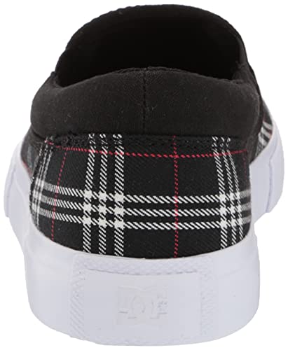 Dc Women's Manual Slip-On Txse Skate Shoe, Black/Plaid, 5.5 #TOP2