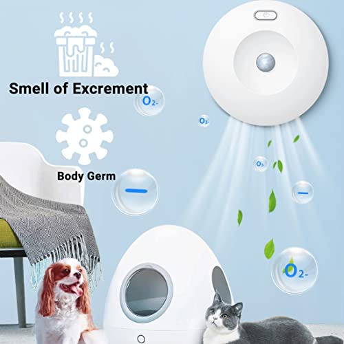 Phantomsky Air Purifier For Strong Odor, Cat Litter Deodorizer Pet Odor Eliminator Rechargeable Cat Litter Box Air Purifier For Home Removes Odors, Air Pollution, For Cat Litter Box Shoe Box - White #TOP3