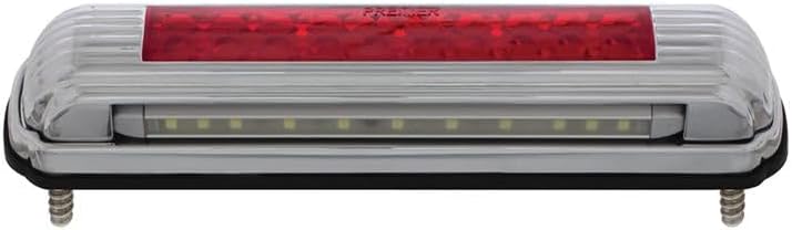 United Pacific Heavy Duty Chrome License Plate Light with Red LED 3rd Brake Light, for Truck, Trailer & RV