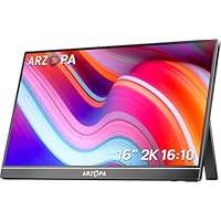 ARZOPA AR@ 16.0' Moniteur Portable 2K modèle à Pied Unique - Europe Noir