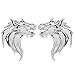 Une Paire 3D Métal Autocollants de Voiture Tête de Loup Autocollant Emblème Badge Réfléchissant Moto Auto Décoration Autocollants Pare-Brise Décoration Argent Brillant