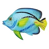 memeyou Tropical Fish Wall Decor Art Handpainted Resin Ocean Sea Fish Wall Sculpture Hangings For Be