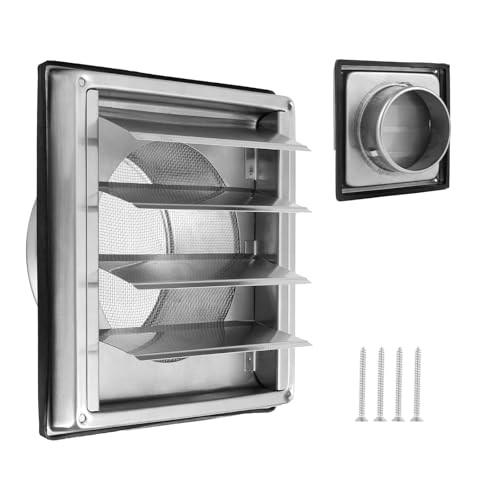 ZLLZPZD Rejilla de ventilación de 150 mm con Rejilla Protectora contra Insectos, Rejilla de ventilación Ø150 mm Adecuada para Sistemas de ventilación y Campanas extractoras