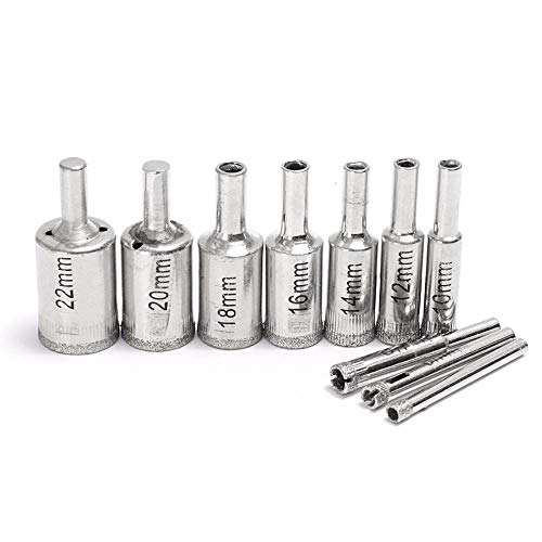 Juego de 10 brocas de 5mm a 22mm para cerámica y vidrio miniatura 1