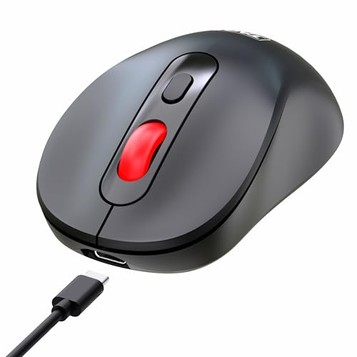 Image of TAG WM900 Black /Red Wireless Mouse, 2.4GHz + Bluetooth, Silent Clicks, 10m Range, Type-C Charging, Adjustable DPI (800 /1200 /1600), 72 Hours Usage, for PC /Mobile /Tablet, Supports Windows /Mac /Linux /iOS