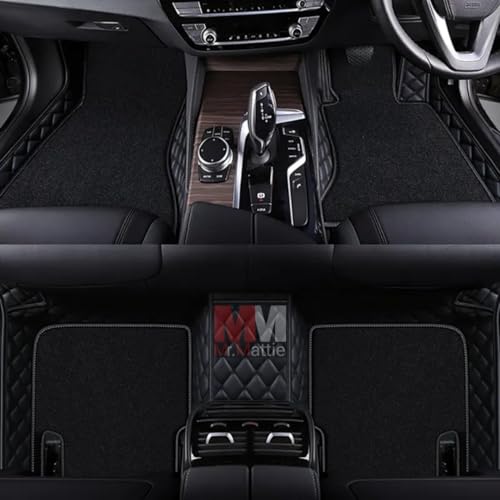 Image of Mr Mattie 7D Car Mat for KIA SELTOS 2026 Face Lift | 7D Premium Faux Leather II Luxury Mat II 7 Layer Protection | Custom Fitted Car Floor Tray Mats - (Black with Black)