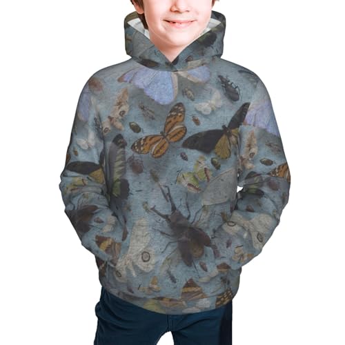 Butterfly and Beetle Kid Hoodies Boys Sweatshirts Girls Pullover with Pocket3