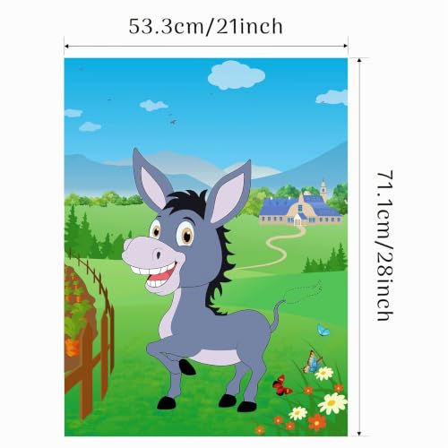 Miniatura 2 de Morcheiong Juego De Fiesta Pin The Tail On The Donkey Con 48 Colas Para Niños, Suministros De Fiesta De Cumpleaños, Regalos De Fiesta De Burro, Decoraciones De Fiesta De Granja