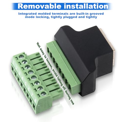 Adaptador terminal de tornillo RJ45 2 unidades miniatura 5