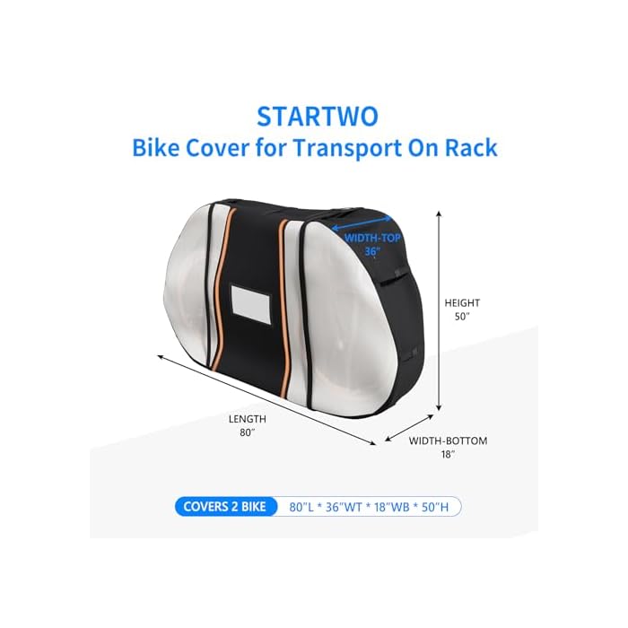 STARTWO Bike Cover for Transport On Rack - Image 3