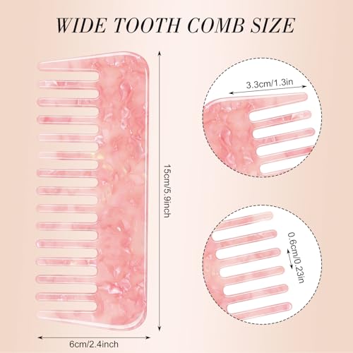 Peine Desenredante de Dientes Anchos Pack x2 Rosa miniatura 2
