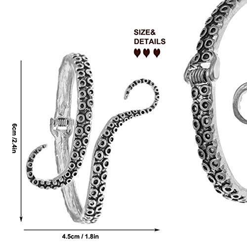 RechicGu Octopus Tentacle Animal Sea Ocean Hinged Open Bracelet Bangle Arm Cuff Scary Horror Goth4