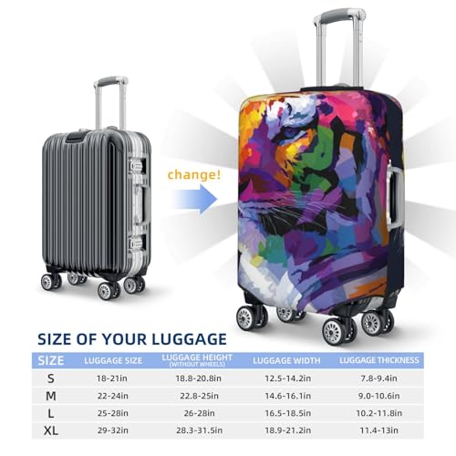 Vibrant Tiger Portrait Elastic Travel Luggage Covers Dustproof Scratch-Resistant Suitcase Protector Fit 22-24 Inch4