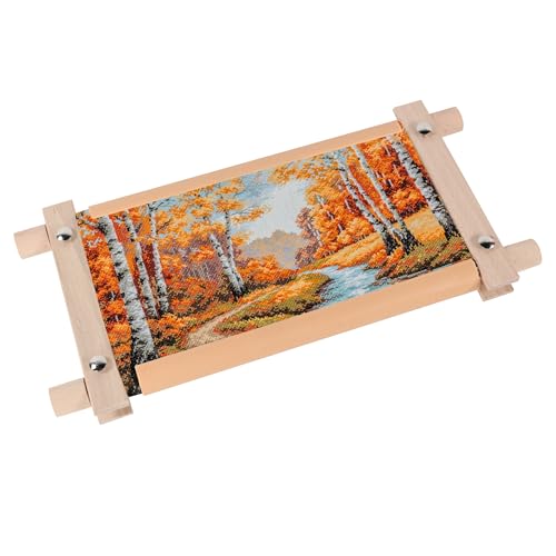 Small Beech Wood Tapestry Embroidery Frames, Scroll Stitching Holder for Cross Stitch, Needlepoint, Quilting & Sewing Projects