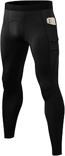 Staright Calça de compressão masculina com cintura elástica bolsos laterais meia-calça elástica elástica para corrida, levantamento de peso