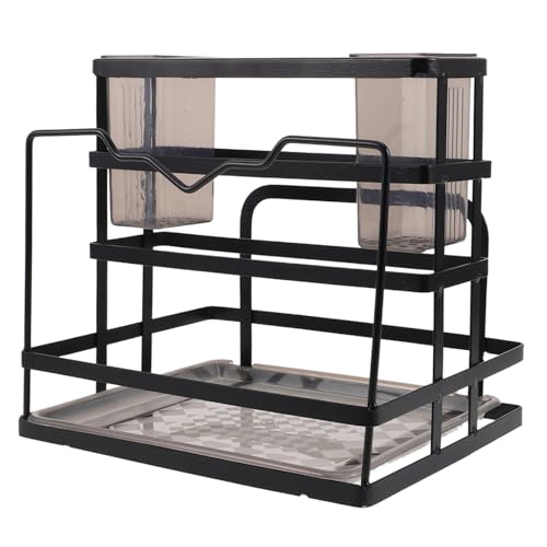 FUNOMOCYA Sturdy Metal Knife Block Chopstick Holder Cutting Board Stand Silverware Organizer Kitchen Sink Organizer